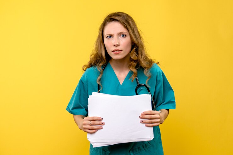 nurse with document