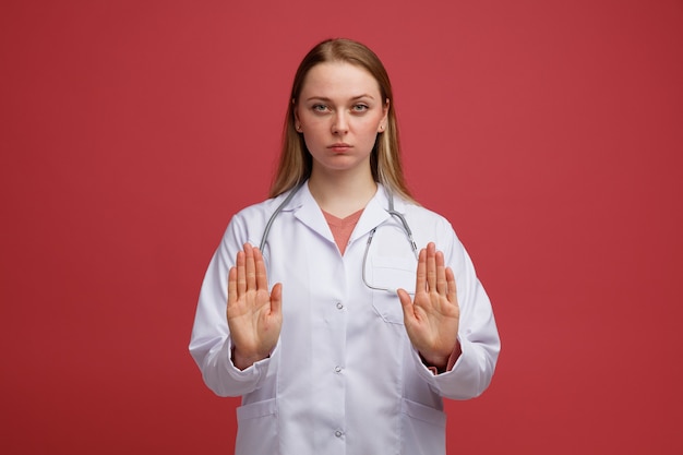 Nurse on a red background