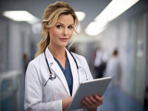 Nurse with tablet